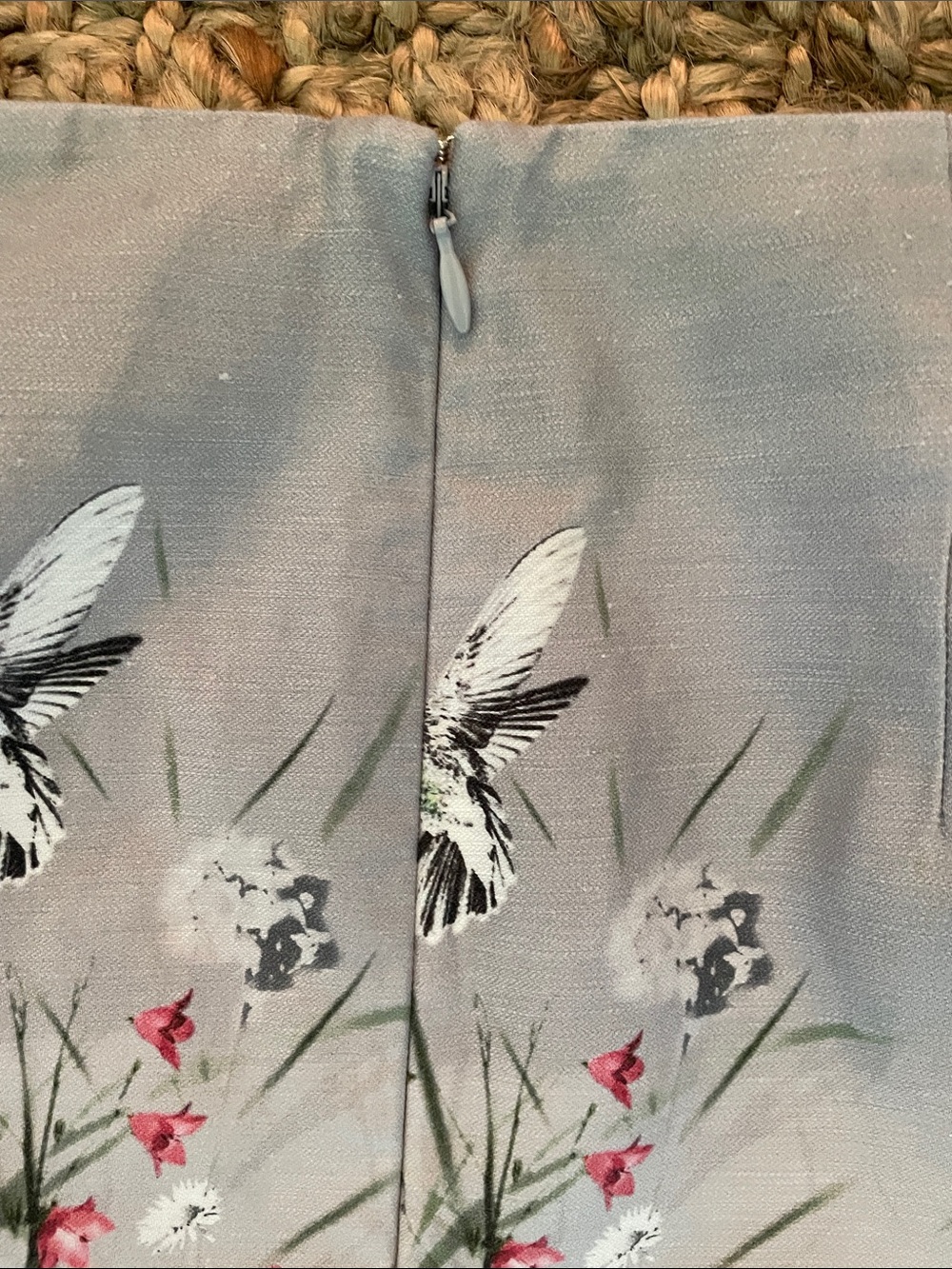Talbots Floral Hummingbird Ombre Cotton Linen Pencil Skirt Size 6 - Picture 7 of 9